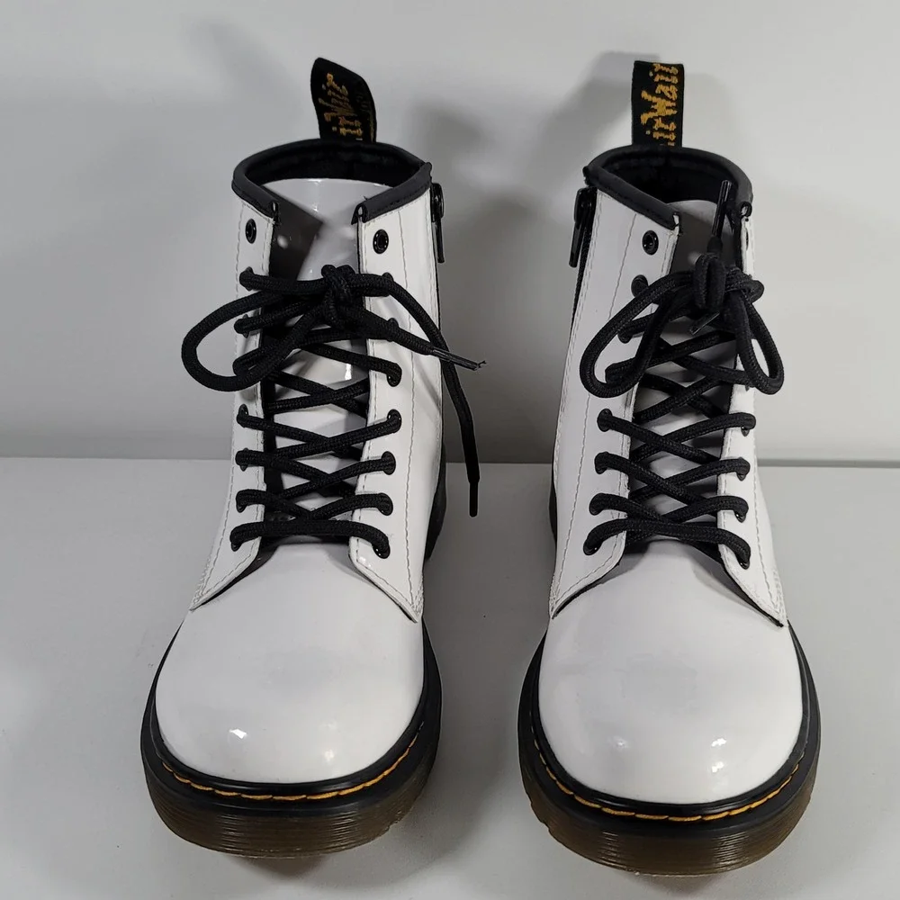 Dr. Martens 1460 J White Boots Patent Leather Side Zip Kids 3 US(EU 34 / UK 2)